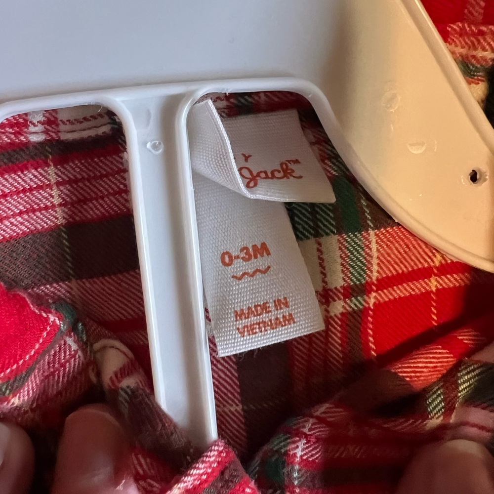 Cat & Jack Christmas Plaid Baby Boy Outfit - Picture 2 of 3
